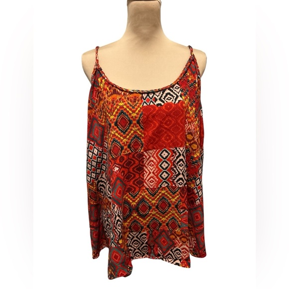 Torrid Challis Braided Sleeveless Tank In Elegant Geo Tiles Adj Straps Size 3 3X - Picture 3 of 13